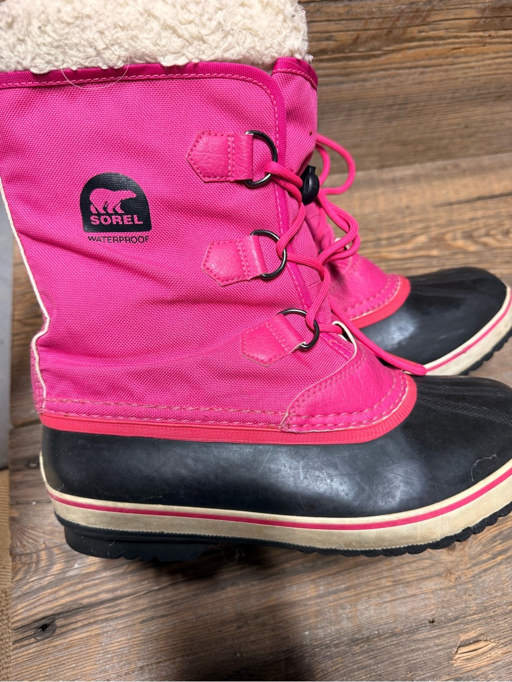 Sorel Hot Pink and Black Waterproof Winter Boots